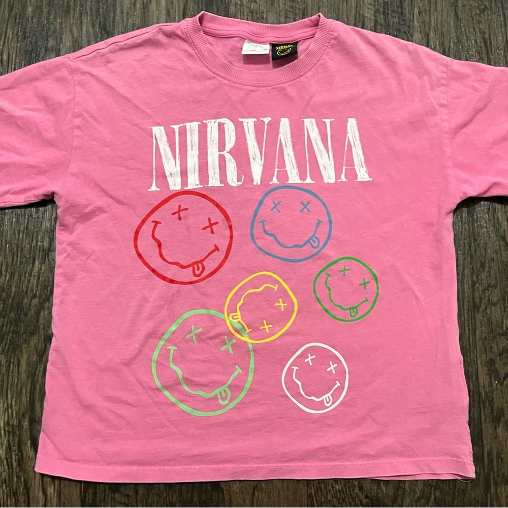 Zara Pink Nirvana Kids Short Sleeve Tee